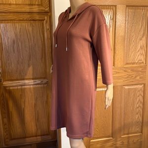 Cynthia Rowley rusty mauve hooded sweatshirt mini dress or tunic       Small